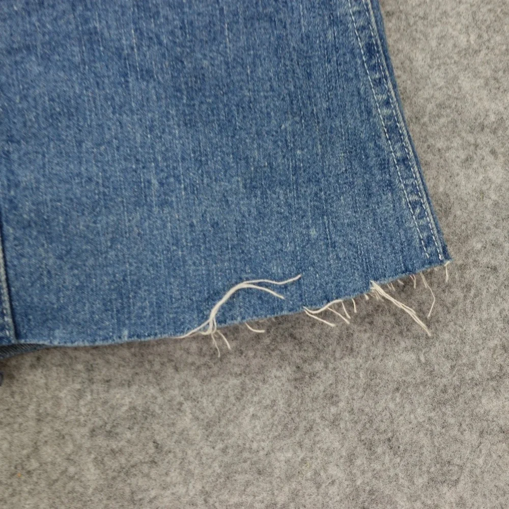 Vintage 90s Y2K Indie Grunge Skirt Women SMALL 4 Blue Cargo Denim Frayed EXPRESS